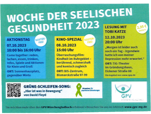 Veranstaltungsflyer der Woche der seelischen Gesundheit Veranstaltungsflyer der Woche der seelischen Gesundheit